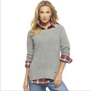 Toms Gray Cable Knit Sweater With Side Slits Medium